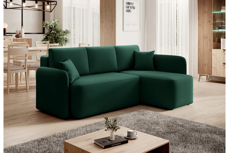 Hadson 3-seters Sofa med Divan - Grønn - Møbler - Sofaer - Sofa med sjeselong