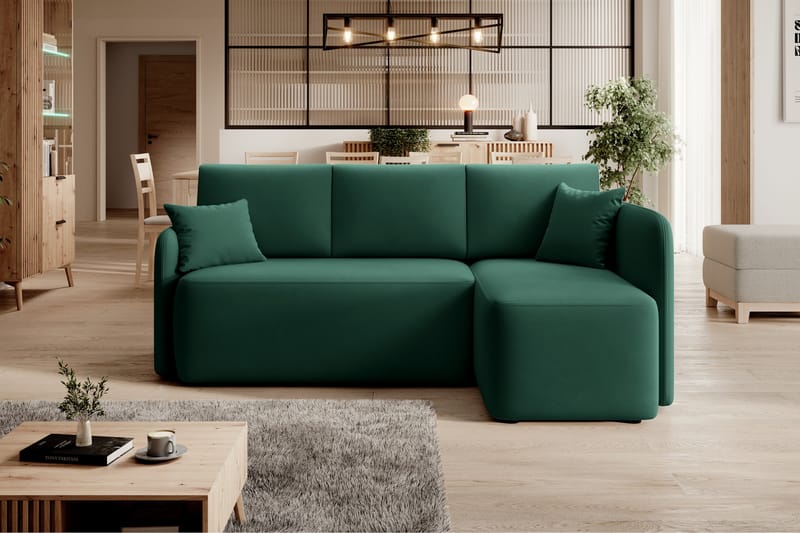 Hadson 3-seters Sofa med Divan - Grønn - Møbler - Sofaer - Sofa med sjeselong