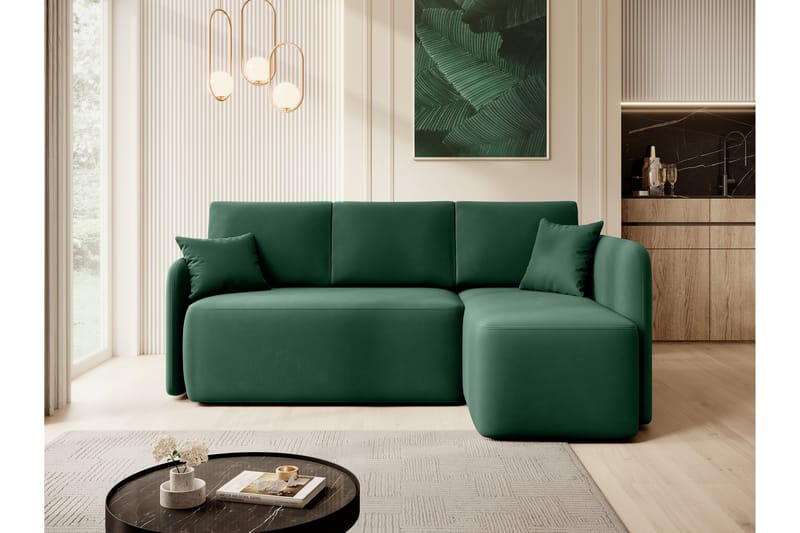 Hadson 3-seters Sofa med Divan - Grønn - Møbler - Sofaer - Sofa med sjeselong