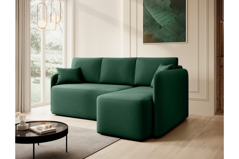 Hadson 3-seters Sofa med Divan - Grønn - Møbler - Sofaer - Sofa med sjeselong