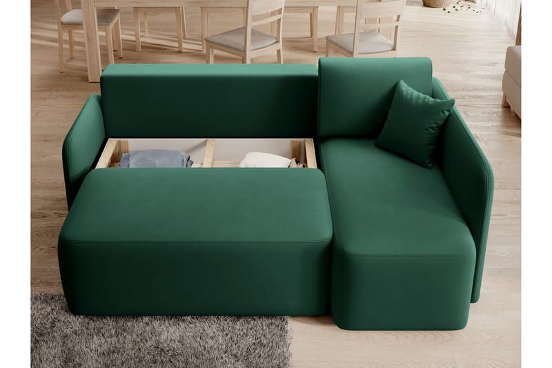 Hadson 3-seters Sofa med Divan - Grønn - Møbler - Sofaer - Sofa med sjeselong