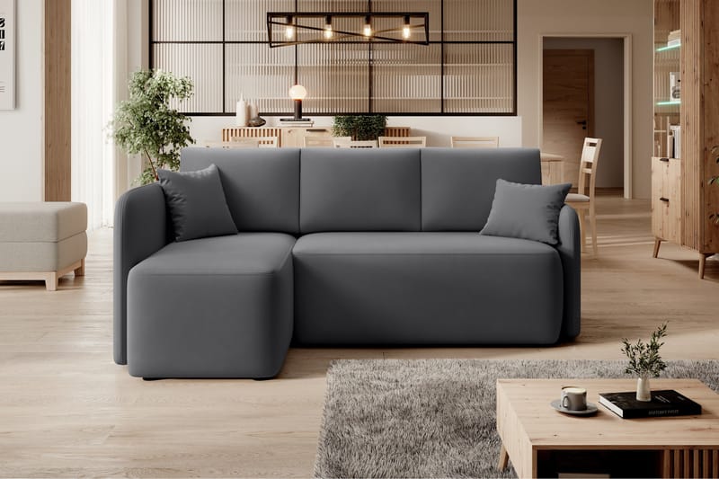 Hadson 3-seters Sofa med Divan - Mørk grå - Møbler - Sofaer - Sofa med sjeselong