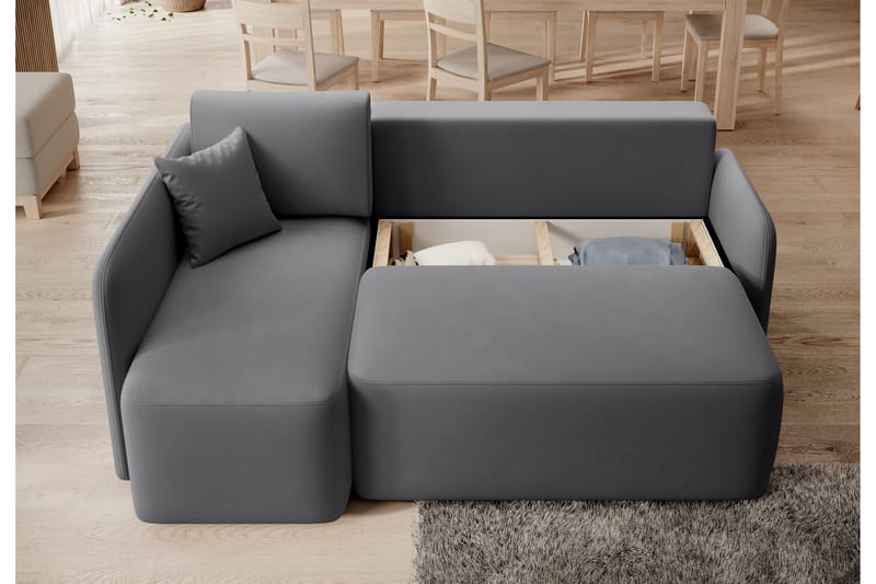 Hadson 3-seters Sofa med Divan - Mørk grå - Møbler - Sofaer - Sofa med sjeselong