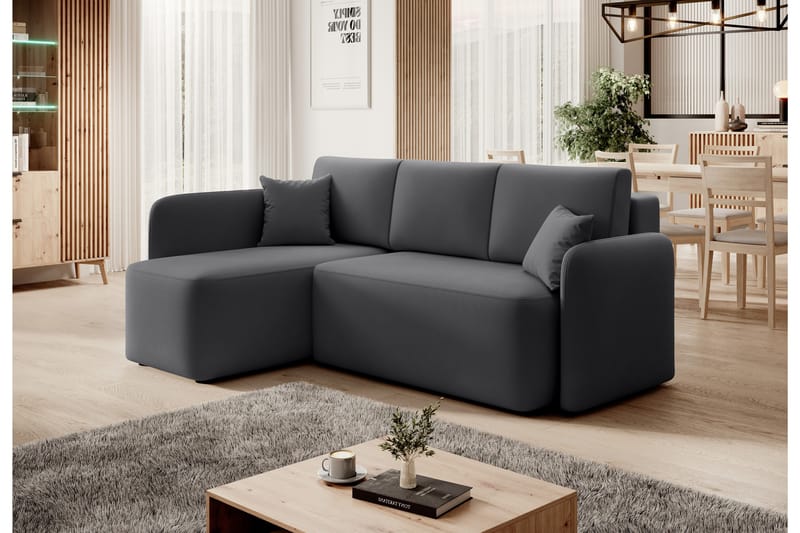 Hadson 3-seters Sofa med Divan - Mørk grå - Møbler - Sofaer - Sofa med sjeselong