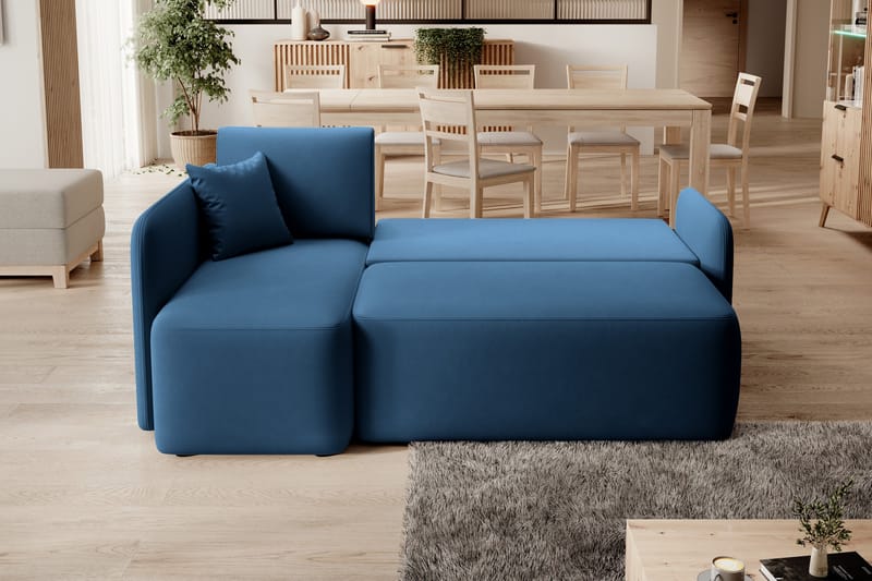 Hadson 3-seters Sofa med Sjeselong - Blå - Møbler - Sofaer - Sofa med sjeselong