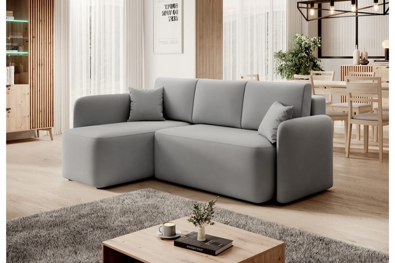 Hadson 3-seters Sofa med Sjeselong - Grå - Møbler - Sofaer - Sofa med sjeselong