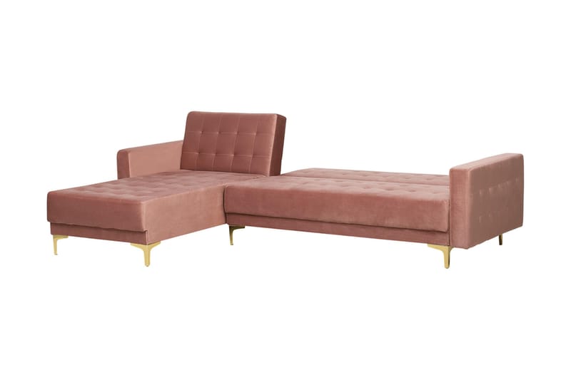 Aberdeen Hjørnesovesofa med Fotskammel 267 cm - Rosa - Møbler - Sofaer - Sovesofaer