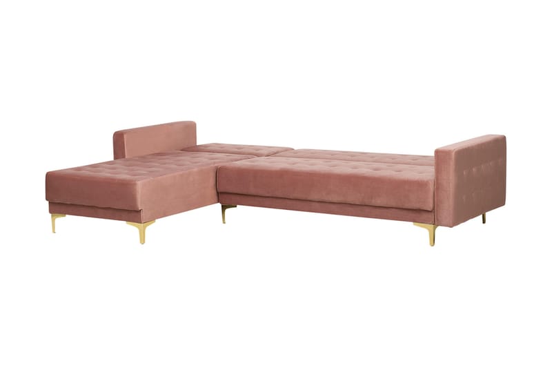 Aberdeen Hjørnesovesofa med Fotskammel 267 cm - Rosa - Møbler - Sofaer - Sovesofaer