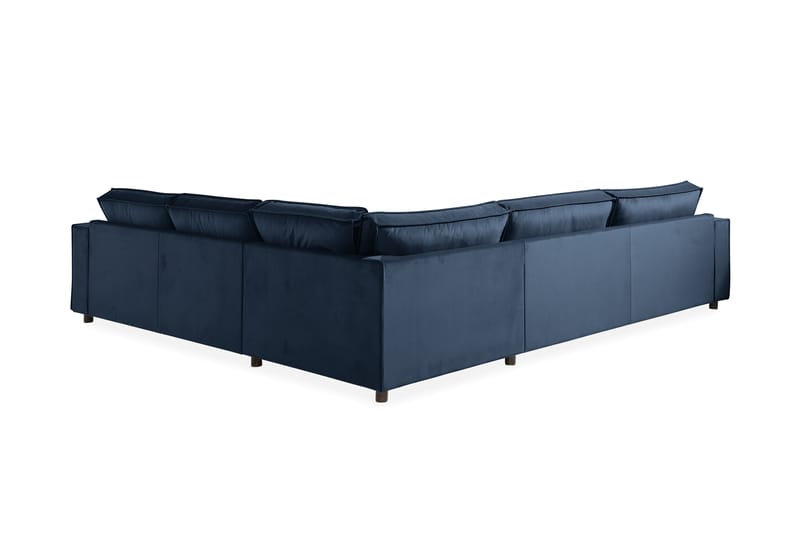 Cloudia Hjørnesofa Large Fløyel - Blå - Møbler - Sofaer - Hjørnesofa