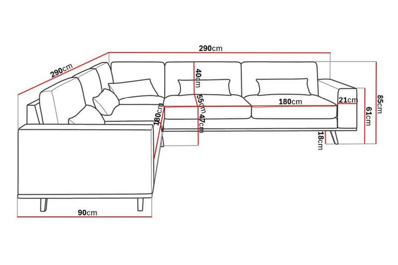 Copenhagen Hjørnesofa - Brun - Møbler - Sofaer - Hjørnesofa