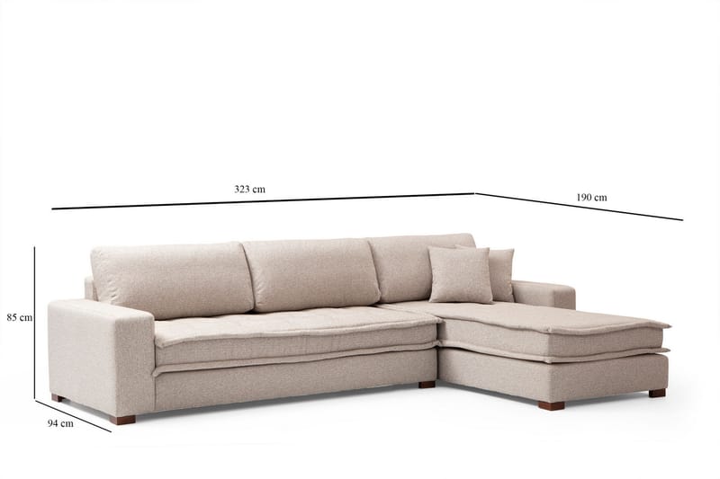 Gladfield Divansofa 3-seters - Beige - Møbler - Sofaer - Hjørnesofa