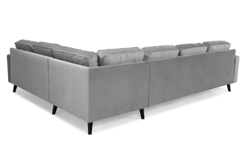 Monroe Hjørnesofa med Divan Vendbar Fløyel - Lysegrå - Møbler - Sofaer - Hjørnesofa - Hjørnesofa med divan