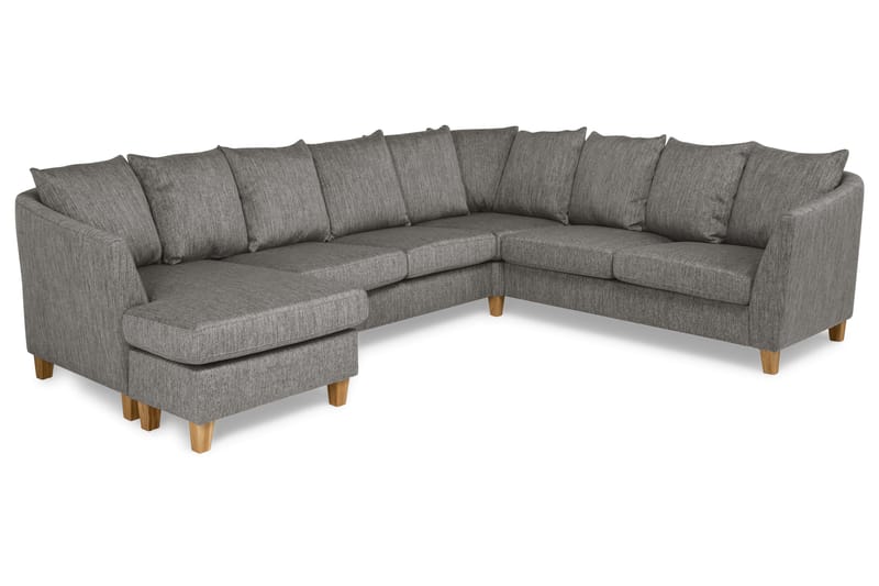 Wave Hjørnesofa med Divan Vendbar Konvoluttputer Vaskbart St - Brun - Møbler - Sofaer - Hjørnesofa - Hjørnesofa med divan