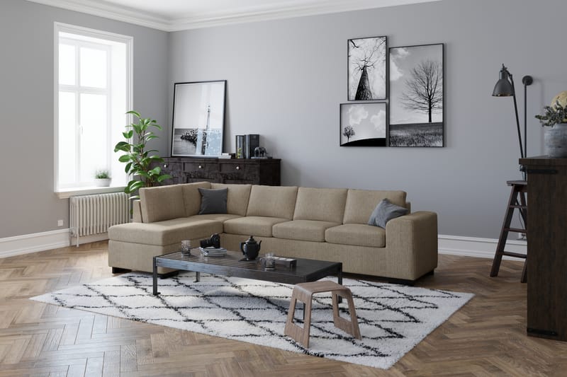 Link Hjørnesofa med Divan Vendbar - Beige - Møbler - Sofaer - Hjørnesofa - Hjørnesofa med divan