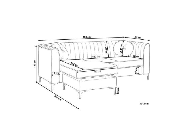 Linneberga Hjørnesofa Høyre - Blå - Møbler - Sofaer - Hjørnesofa