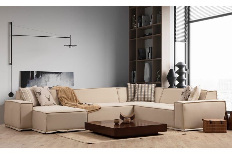 Nightcap Hjørnesofa med Divan 5-seter - Beige - Møbler - Sofaer - Hjørnesofa - Hjørnesofa med divan