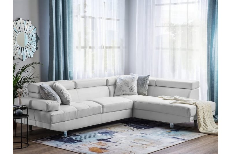 Norrea Hjørnesofa 261 cm - Hvit - Møbler - Sofaer - Hjørnesofa