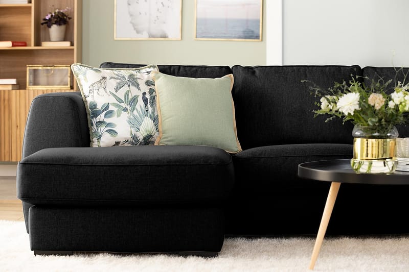 Optus Stor Hjørnesofa med Divan Vendbar 348 cm Bred - Mørk / Svart - Møbler - Sofaer - Hjørnesofa - Hjørnesofa med divan