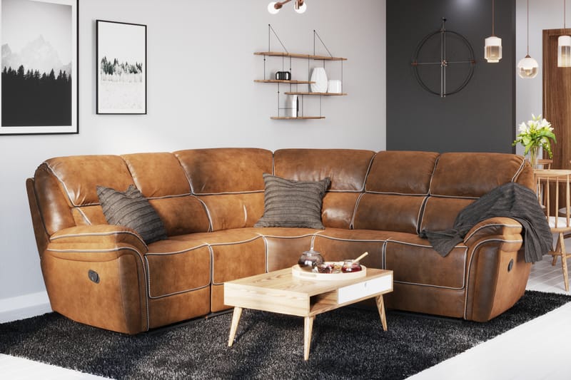 Saranda Hjørnesofa - Brun - Møbler - Sofaer - Hjørnesofa