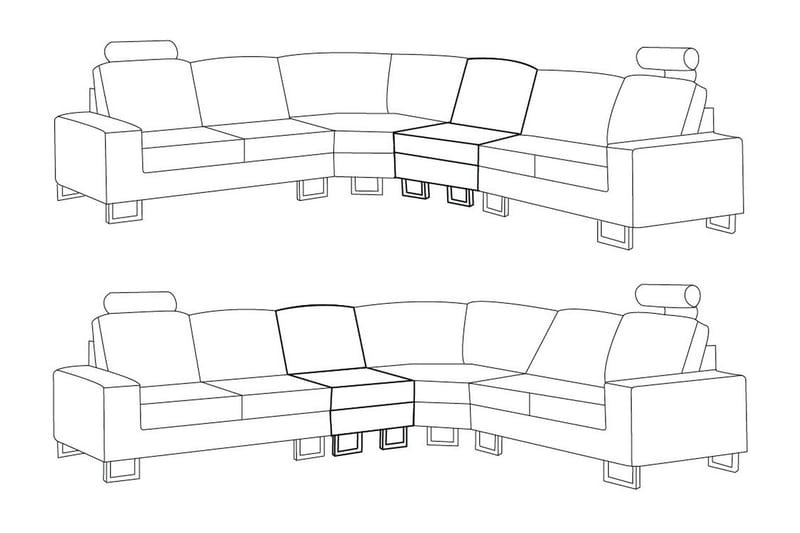 Stockholm Hjørnesofa 293 cm - Beige - Møbler - Sofaer - Hjørnesofa