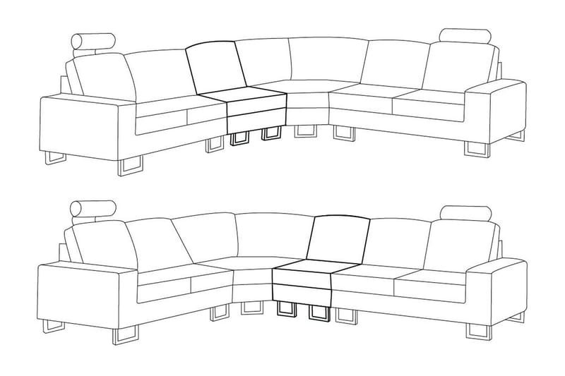 Stockholm Hjørnesofa 293 cm - Beige - Møbler - Sofaer - Hjørnesofa