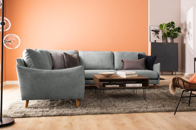 Trend Lyx Hjørnesofa Vendbar - Grå/Eik - Møbler - Sofaer - Hjørnesofa