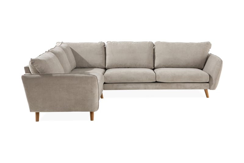 Trend Stor Luksus Hjørnesofa Vendbar L-formet - Beige / Eik - Møbler - Sofaer - Hjørnesofa