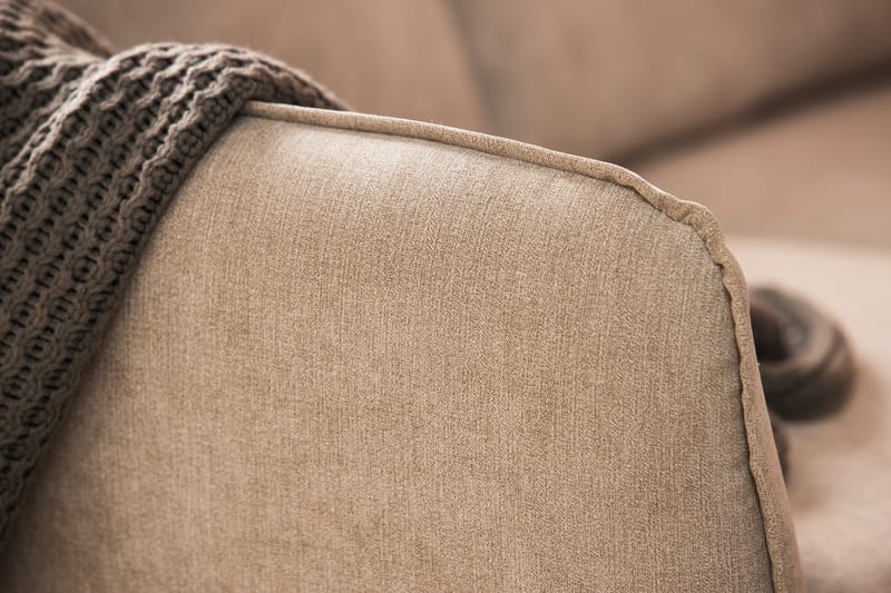 Trend Stor Luksus Hjørnesofa Vendbar L-formet - Beige / Eik - Møbler - Sofaer - Hjørnesofa