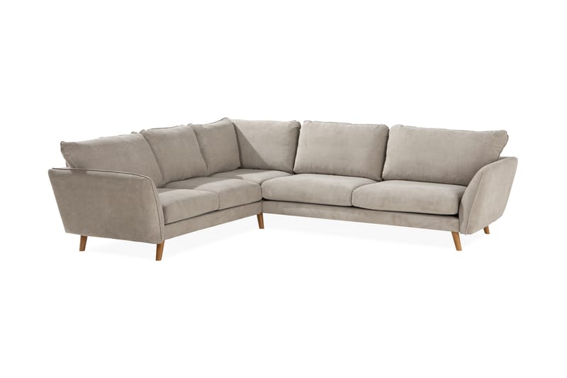 Trend Stor Luksus Hjørnesofa Vendbar L-formet - Beige / Eik - Møbler - Sofaer - Hjørnesofa