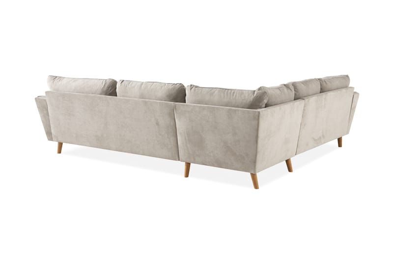 Trend Stor Luksus Hjørnesofa Vendbar L-formet - Beige / Eik - Møbler - Sofaer - Hjørnesofa