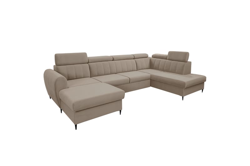 Hoffman Sofa med Divan og Sjeselong 4-seter - Beige - Møbler - Sofaer - U-sofa