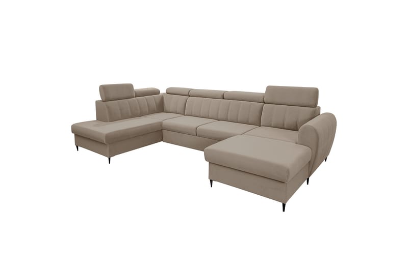 Hoffman Sofa med Divan og Sjeselong 4-seter - Beige - Møbler - Sofaer - U-sofa