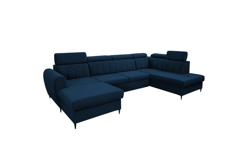 Hoffman Sofa med Divan og Sjeselong 4-seter - Blå - Møbler - Sofaer - U-sofa