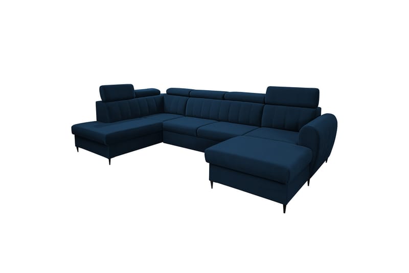 Hoffman Sofa med Divan og Sjeselong 4-seter - Blå - Møbler - Sofaer - U-sofa