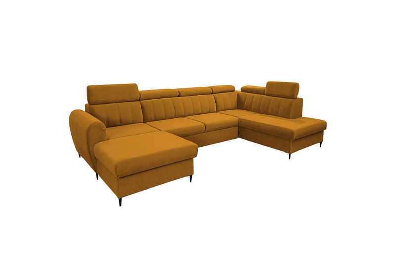 Hoffman Sofa med Divan og Sjeselong 4-seter - Gul - Møbler - Sofaer - U-sofa