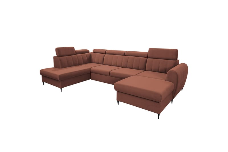 Hoffman Sofa med Divan og Sjeselong 4-seter - Kobber - Møbler - Sofaer - U-sofa