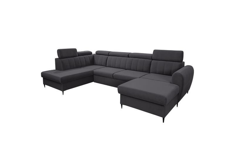 Hoffman Sofa med Divan og Sjeselong 4-seter - Mørk grå - Møbler - Sofaer - U-sofa