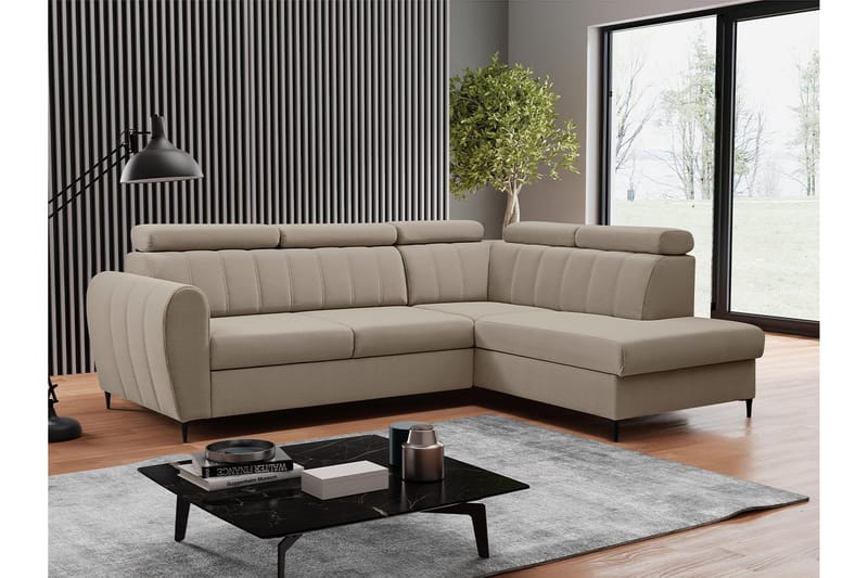 Hoffman Sofa med Sjeselong 3-seter - Beige - Møbler - Sofaer - Sofa med sjeselong