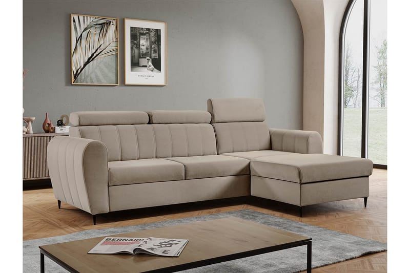 Hoffman Sofa med Sjeselong 3-seter - Beige - Møbler - Sofaer - Sofa med sjeselong