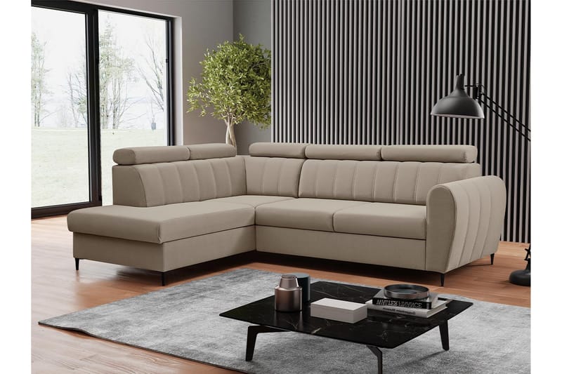 Hoffman Sofa med Sjeselong 3-seter - Beige - Møbler - Sofaer - Sofa med sjeselong