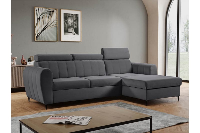 Hoffman Sofa med Sjeselong 3-seter - Grå - Møbler - Sofaer - Sofa med sjeselong