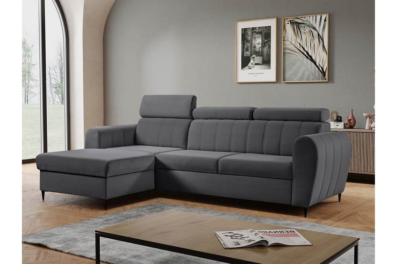 Hoffman Sofa med Sjeselong 3-seter - Grå - Møbler - Sofaer - Sofa med sjeselong