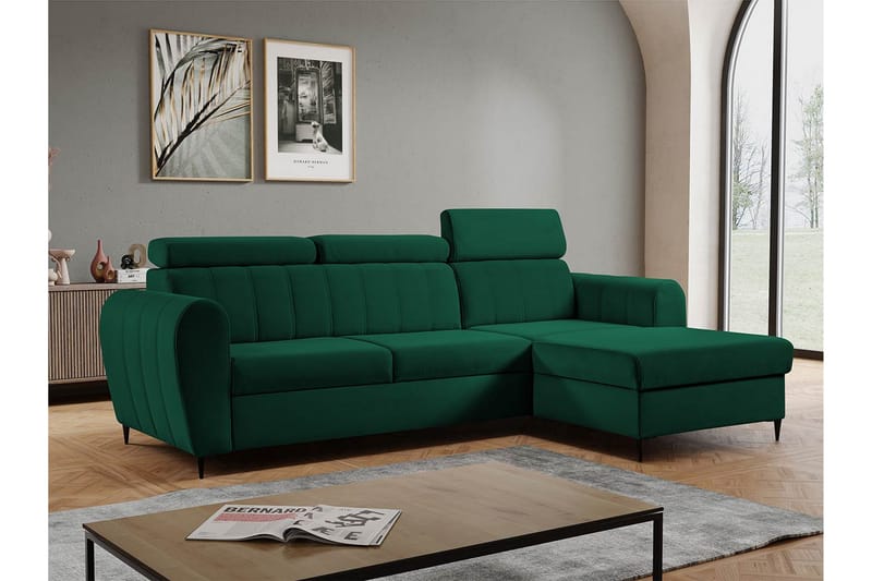 Hoffman Sofa med Sjeselong 3-seter - Grønn - Møbler - Sofaer - Sofa med sjeselong