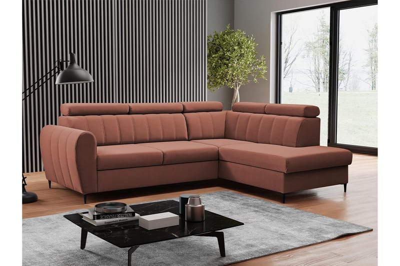 Hoffman Sofa med Sjeselong 3-seter - Kobber - Møbler - Sofaer - Sofa med sjeselong