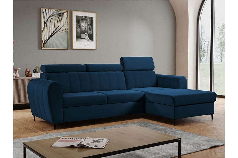 Hoffman Sofa med Sjeselong 3-seter - Marineblå - Møbler - Sofaer - Sofa med sjeselong