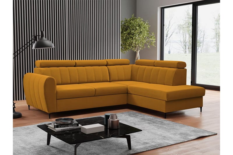 Hoffman Sofa med Sjeselong 3-seter - Oransje - Møbler - Sofaer - Sofa med sjeselong