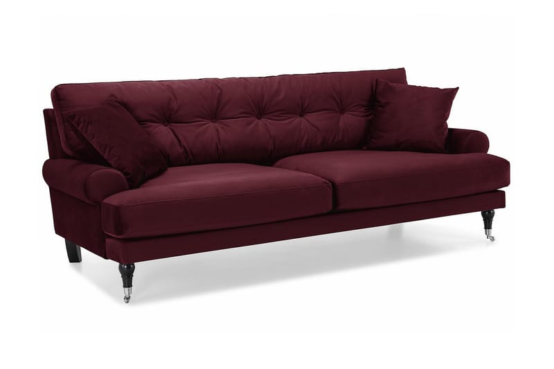 Andrew 3-seters Fløyelssofa - Lilla/Krom - Møbler - Sofaer - Howard sofa