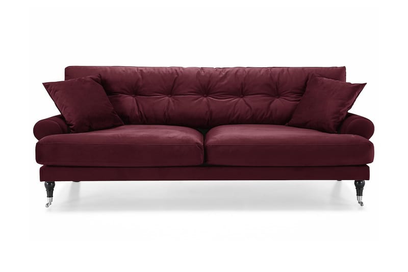 Andrew 3-seters Fløyelssofa - Lilla/Krom - Møbler - Sofaer - Howard sofa