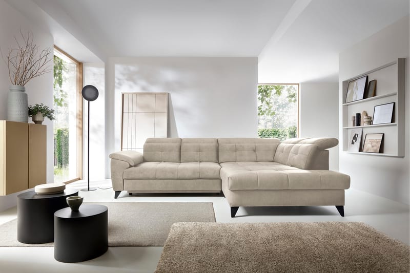 Inferne 5-seter Sofa med Sjeselong - Beige - Møbler - Sofaer - Sofa med sjeselong