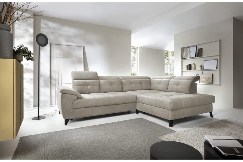 Inferne 5-seter Sofa med Sjeselong - Beige - Møbler - Sofaer - Sofa med sjeselong